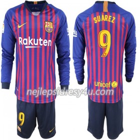 Fotbalový Dres FC Barcelona Suarez 9 Dětské Domácí 2018/19 Dlouhý Rukáv